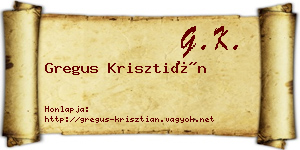 Gregus Krisztián névjegykártya